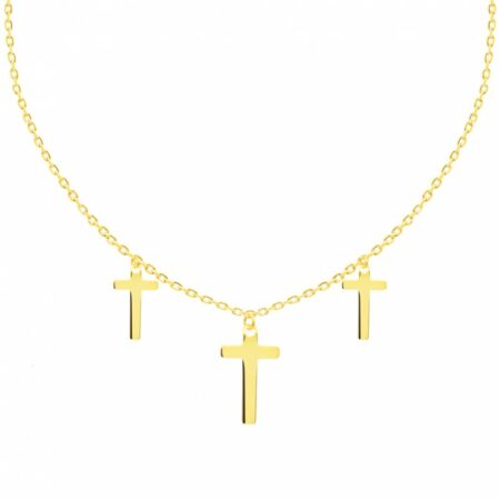 Choker złoty z krzyżami