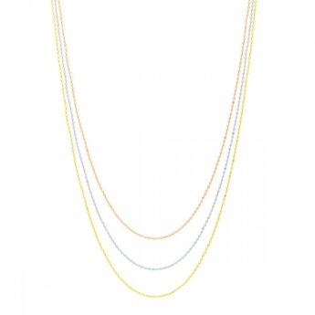 Łańcuszek srebrny pozłacany 100 cm – splot kuleczkowy