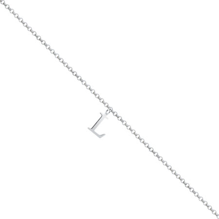 Bransoletka na nogę srebrna z literką L