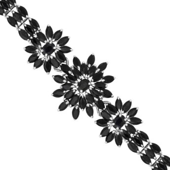 Bransoletka wysadzana szafirami srebrna unikatowa