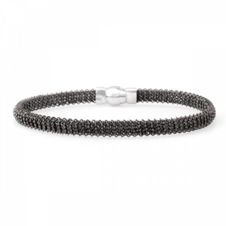 Bransoletka srebrna zapięcie magnetyczne splot popcorn