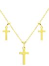 Choker na szyję z krzyżami srebrny pozłacany