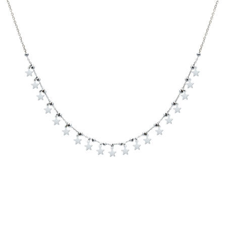 Choker na szyję srebrny z gwiazdkami