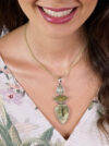 Naszyjnik srebrny naturalny zielony topaz, druzy i green angel - obrazek 2