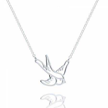 Naszyjnik celebrytka jaskółka srebrna