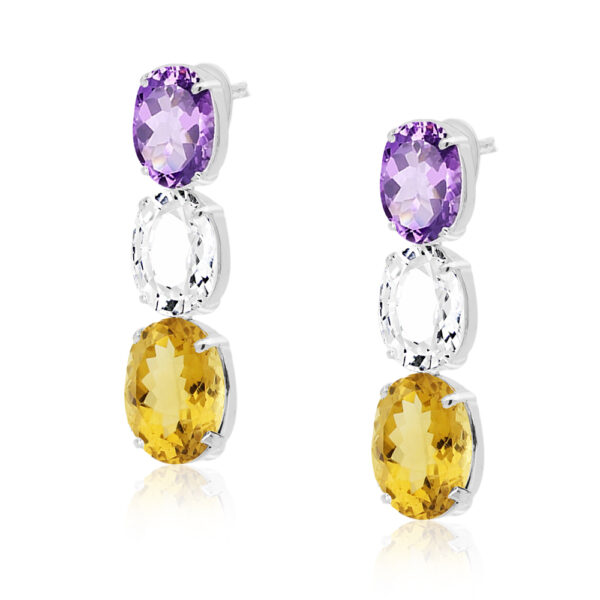 Kolczyki wysadzane ametystem