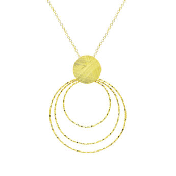 Naszyjnik srebrny pozłacany wiszące kółka