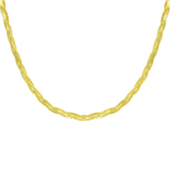 Choker na szyję pleciona żmijka srebrna pozłacana