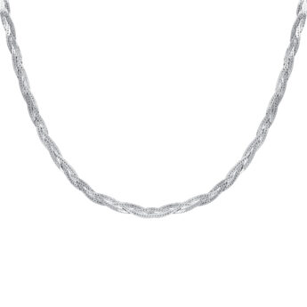 Choker na szyję pleciona żmijka srebrna