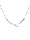 Choker na szyję srebrny szlifowane kuleczki serce z infinity