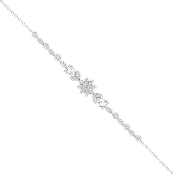 Bransoletka wysadzana cyrkoniami elegancka srebrna