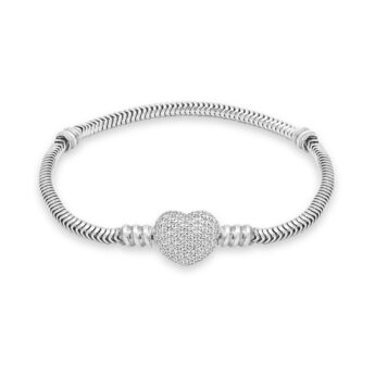 Bransoletka charms serce srebrna