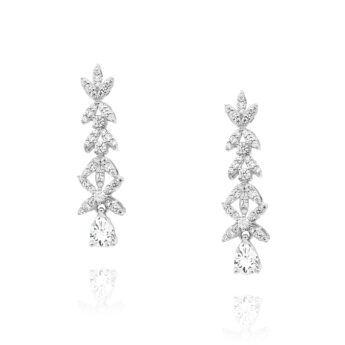 Kolczyki wysadzane białymi cyrkoniami srebrne