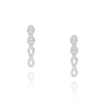 Kolczyki wysadzane cyrkoniami subtelne srebrne