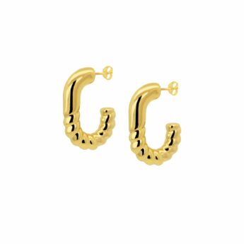 Kolczyki geometryczne zakręcone dmuchane srebrne pozłacane