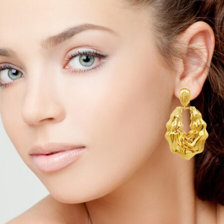 Duże kolczyki wiszące dmuchane ozdobne ze stali szlachetnej