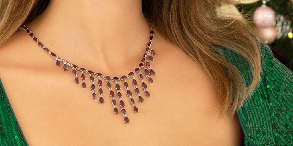 granat bizuteria z granatem kolia naszyjnik ozdobna