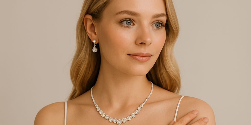 panna mloda w slubnej bizuterii