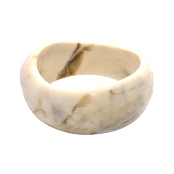 Bransoletka bangle z żywicy beżowa