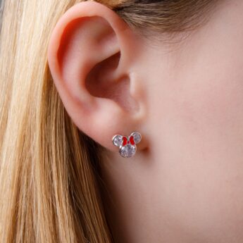 Disney – srebrne kolczyki z cyrkonią Minnie