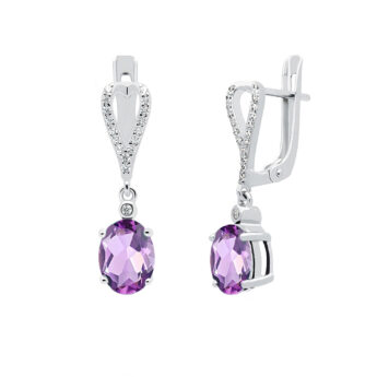 kolczyki srebrne z ametystem