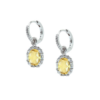 kolczyki srebrne z cytrynem