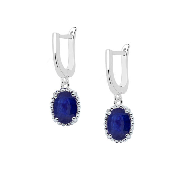 kolczyki-szafir kolczyki srebrne z szafirem