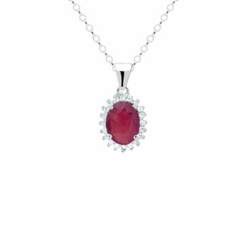 Zawieszka srebrna z rubinem miłość i odwaga