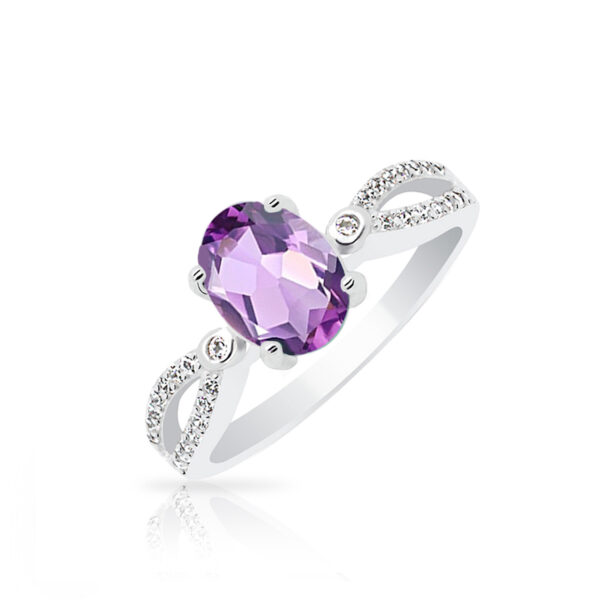 pierścionek srebrny z ametystem