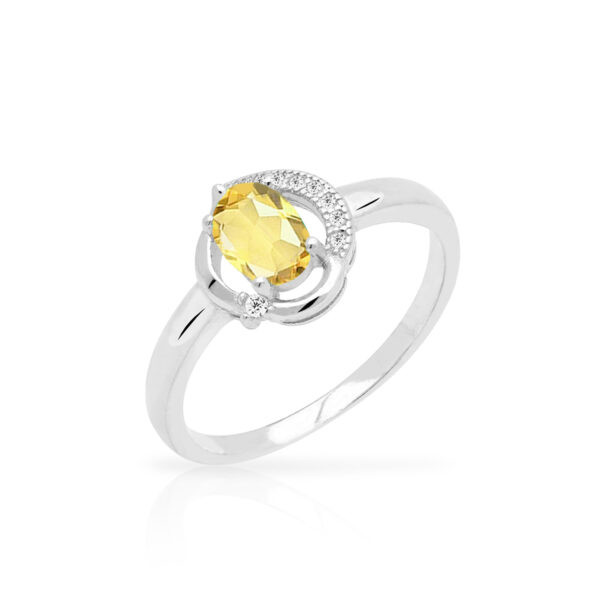 pierścionek srebrny z cytrynem