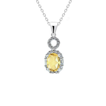 Zawieszka srebrna z cytrynem bogato zdobiona