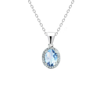 Zawieszka srebrna z topazem bogato zdobiona