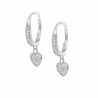 Kolczyki srebrne małe serduszka pełne cyrkonia
