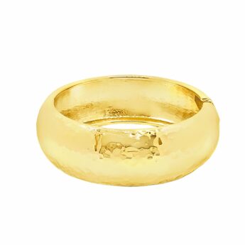 Bransoletka Bangle okrągła młotkowana – stal szlachetna – kolor złoty