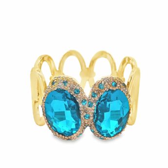 Bransoletka Bangle kryształ Swarovskiego błękitny