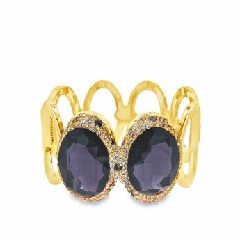 Bransoletka Bangle kryształ Swarovskiego fioletowy – stal szlachetna