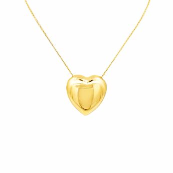 Naszyjnik srebrny pozłacany duże serce