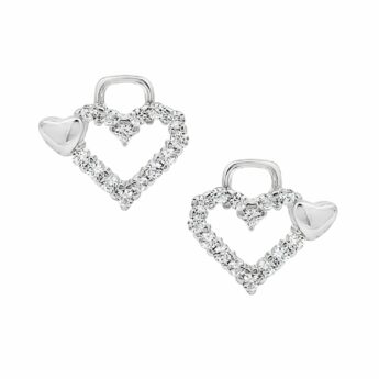 Kolczyki srebrne serduszka i serca cyrkonie