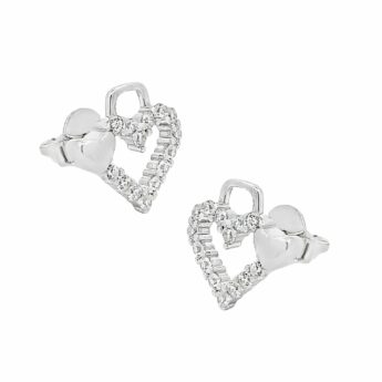 Kolczyki srebrne serduszka i serca cyrkonie