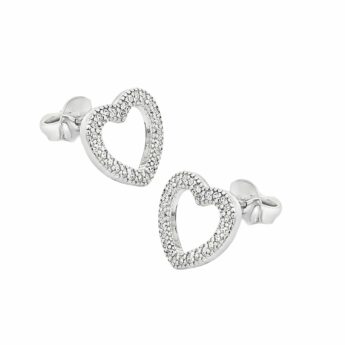 Kolczyki srebrne serduszka w cyrkoniach