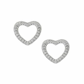 Kolczyki srebrne serduszka w cyrkoniach