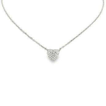 Naszyjnik srebrny serduszko z cyrkoniami