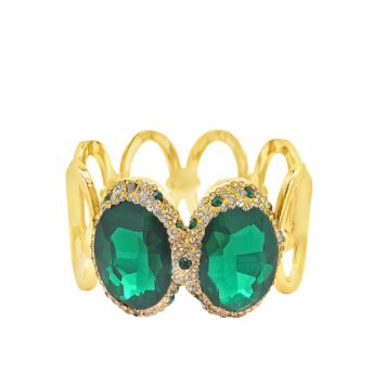 Bransoletka Bangle Kryształ Swarovskiego zielony – stal szlachetna