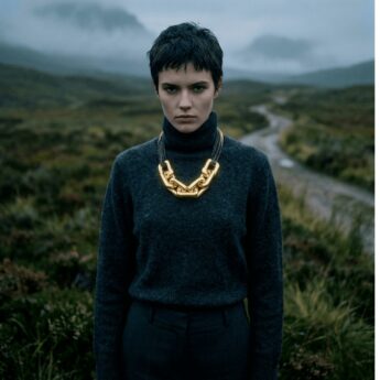 Masywny naszyjnik kaskadowy z grubych ogniw – stal szlachetna