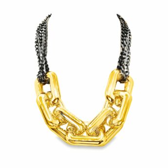 Masywny naszyjnik kaskadowy z grubych ogniw – stal szlachetna