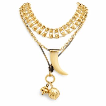 Naszyjnik etnograficzny zawieszki amulety – stal szlachetna