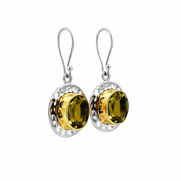 Artystyczne kolczyki z Oliwinem