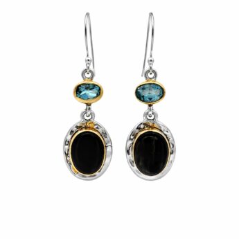 Artystyczne kolczyki z Topazem i Labradorytem