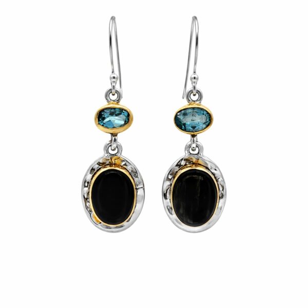 Artystyczne kolczyki z Topazem i Labradorytem