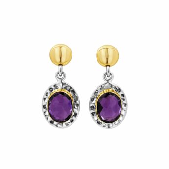 Artystyczne kolczyki z Ametystem srebrne